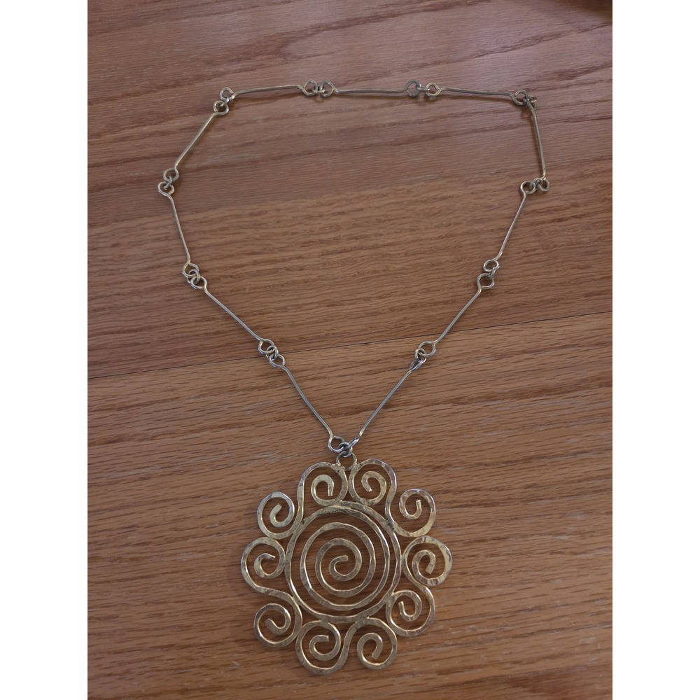 Large 1960's Gold Tone Necklace - Statement Piece Artsie